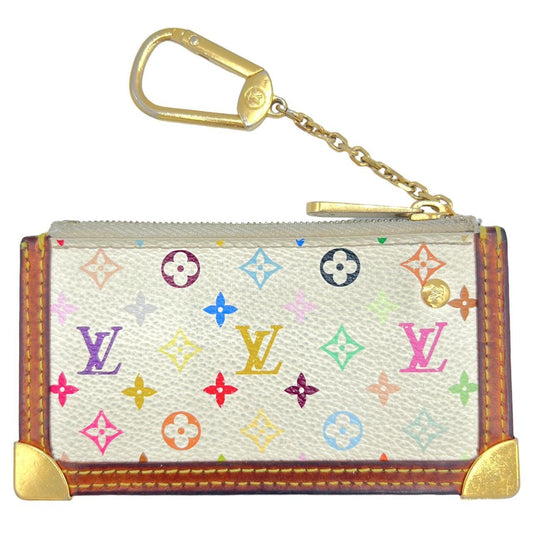 Louis Vuitton Key Pouch White Multicolor Monogram
