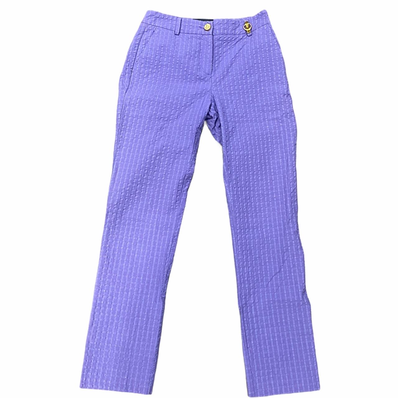 Roberto Cavalli Class Purple Textured Straight Leg Pants Trousers - Outfit Repeater