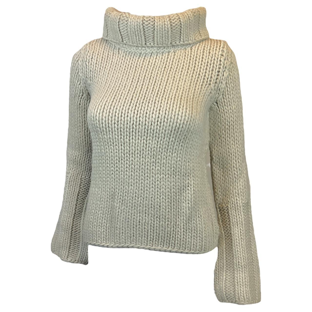 Gucci By Tom Ford Beige Chunky Knit Turtleneck Sweater - Outfit Repeater