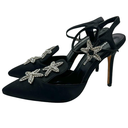 Manolo Blahnik Black Silk Crystal Starfish Heels - Outfit Repeater