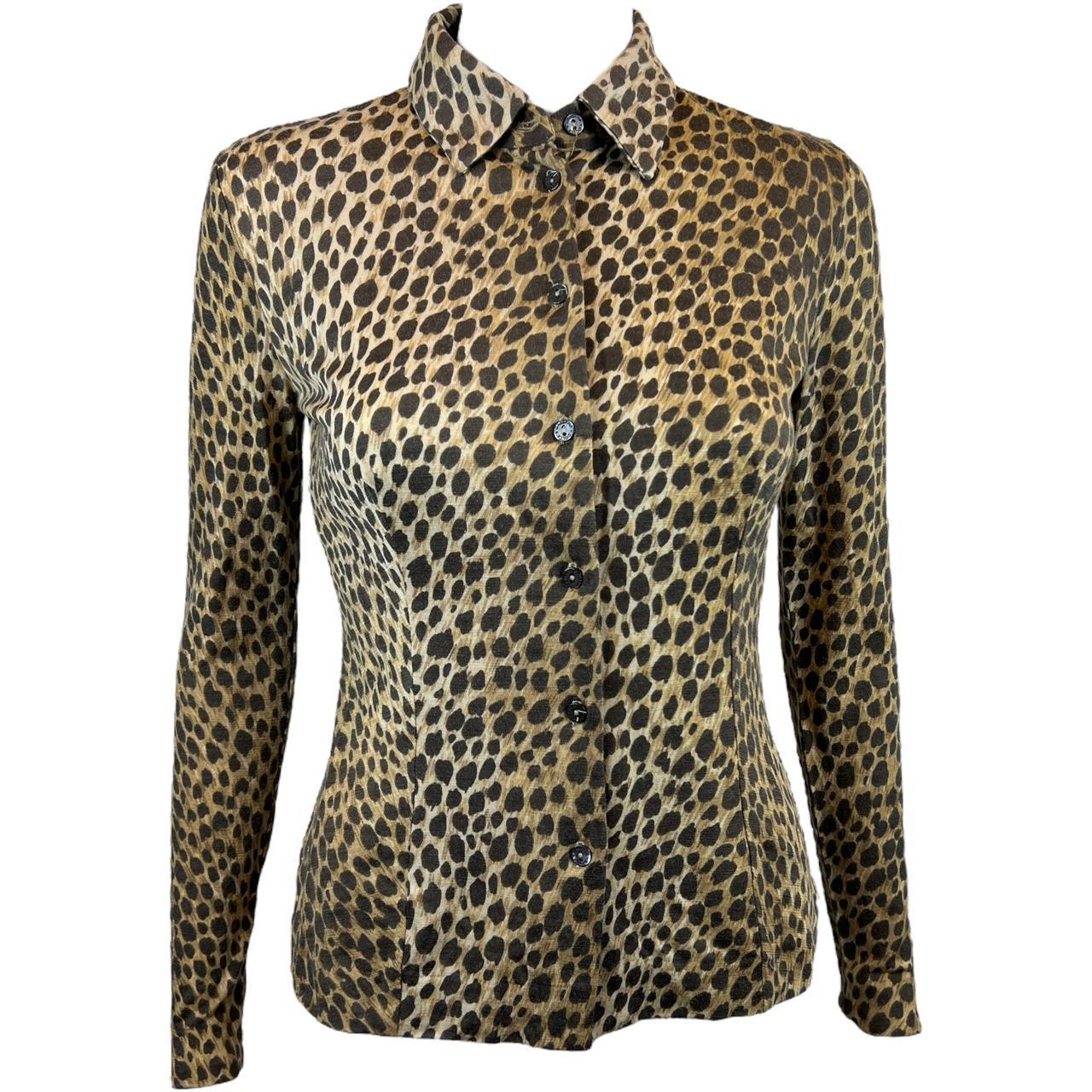 Dolce & Gabbana Leopard Print Button Up Blouse Top