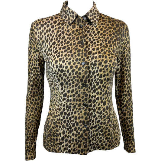 Dolce & Gabbana Leopard Print Button Up Blouse Top