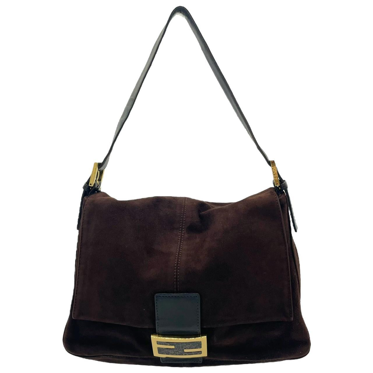 Fendi Brown Suede Shoulder Bag