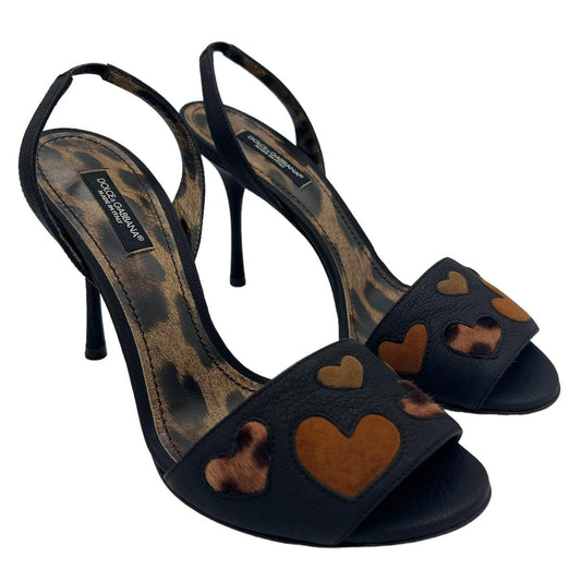 Dolce & Gabbana Leopard Print Slingback Heels 37