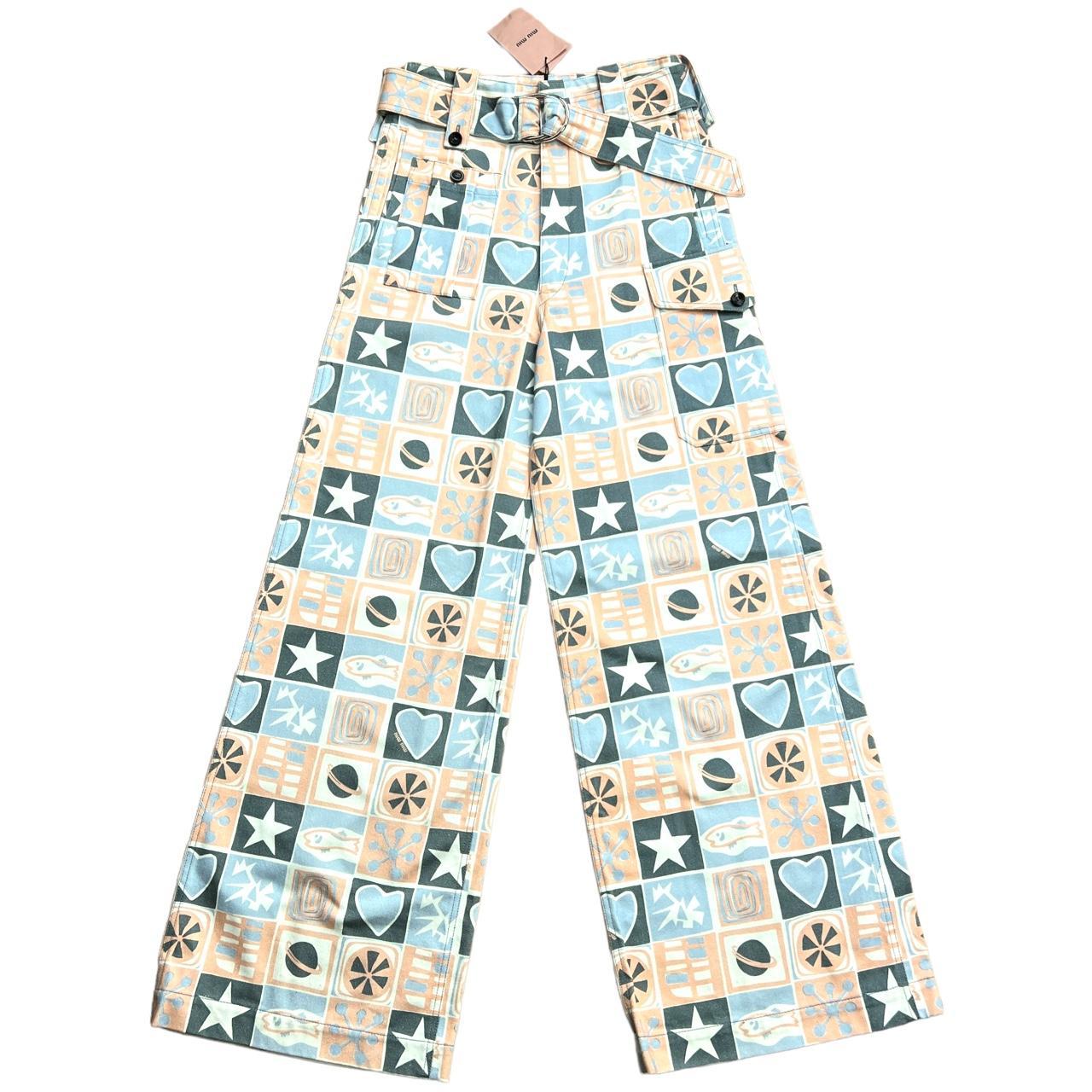 Miu Miu Resort 2017 Retro 50's/60's Inspired Printed Ultra Wide Leg High Waisted Jeans - Outfit Repeater