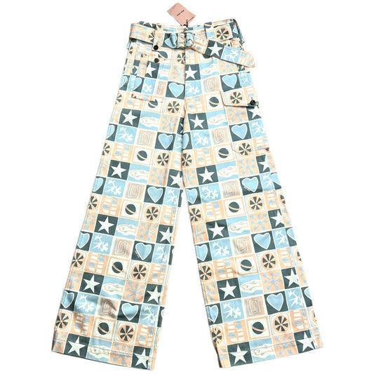 Miu Miu Resort 2017 Retro 50's/60's Inspired Printed Ultra Wide Leg High Waisted Jeans - Outfit Repeater