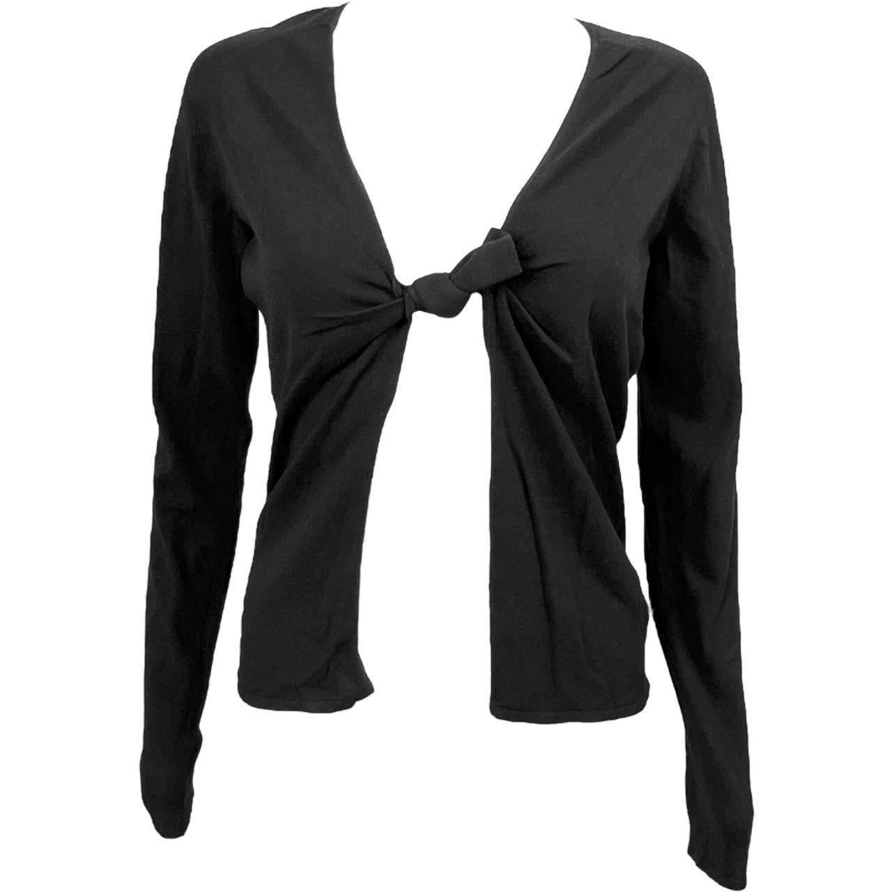 Gucci By Tom Ford Black Knotted Open Front Cardigan Top - Outfit Repeater