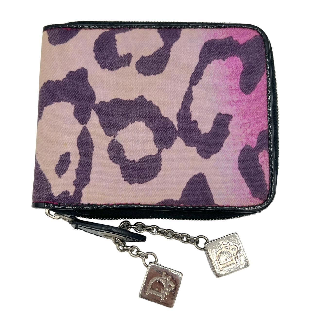 Christian Dior Gambler Dice Wallet Pink Leopard Print