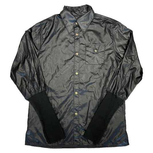 JPG by Jean-Paul Gaultier Black Nylon Shirt Jacket with Fitted Sleeves