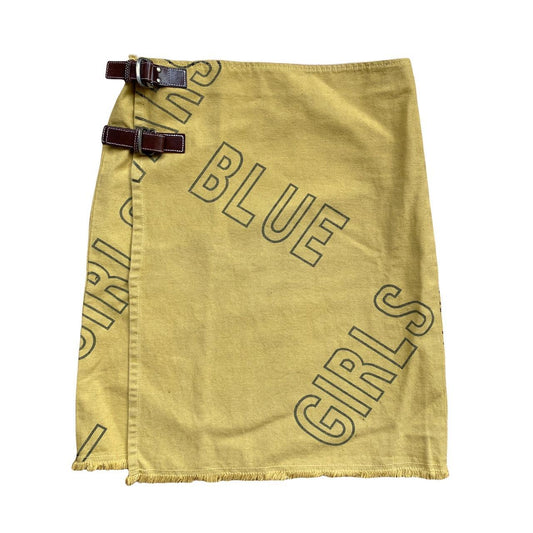 Burberry Blue Label 'BLUE GIRLS' Mid-Length Wrap Skirt with Leather Buckles - Outfit Repeater