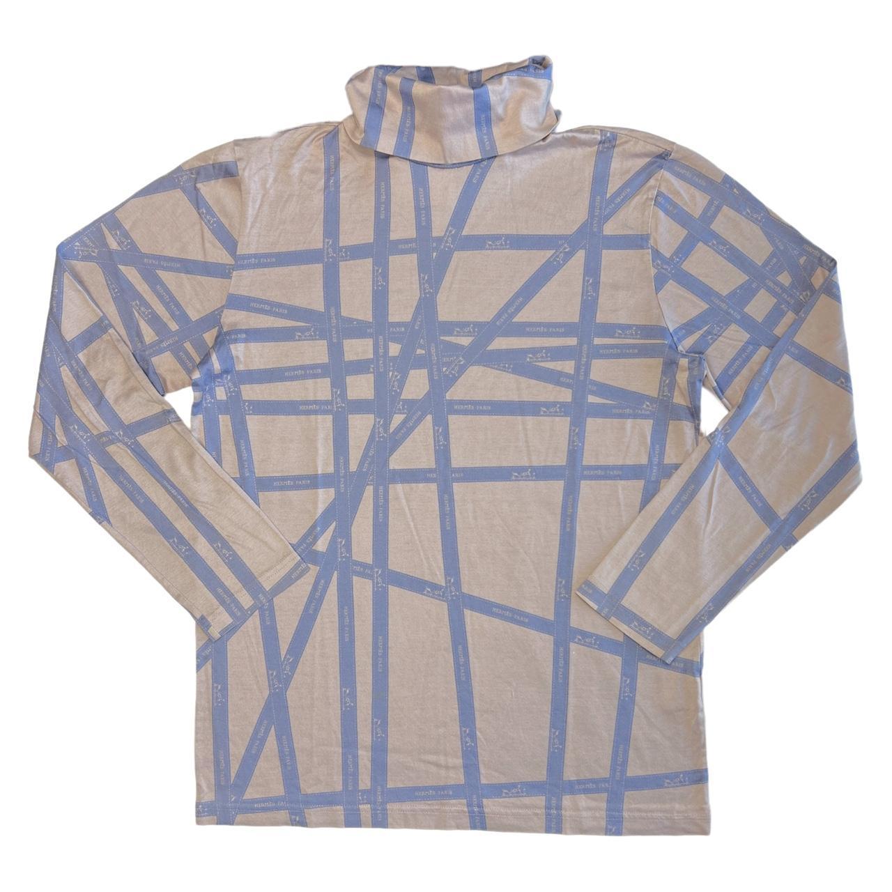 Hermès by Maison Martin Margiela Bolduc Logo Ribbon Printed Long Sleeve Turtleneck - Outfit Repeater