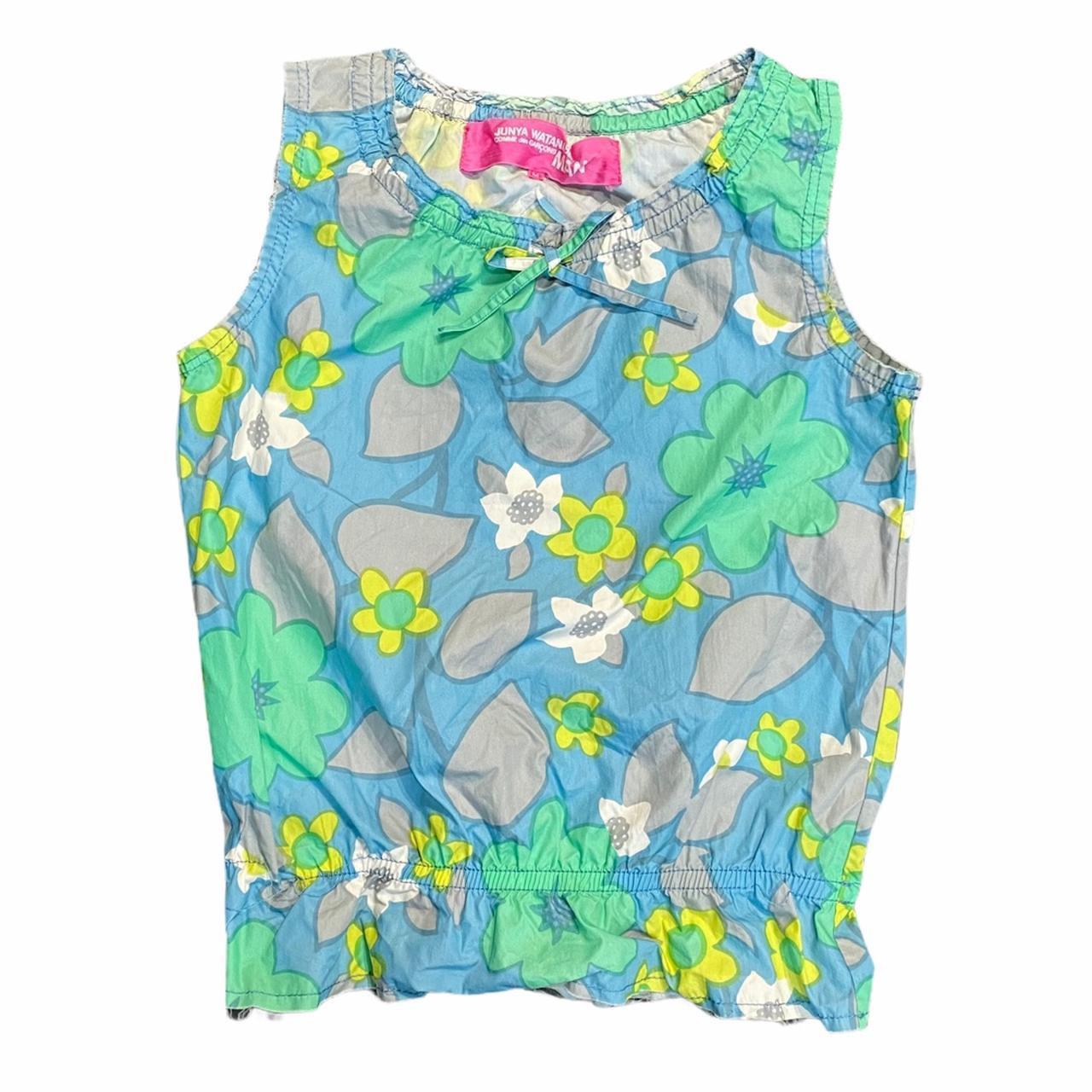 Comme des Garçons Junya Watanabe MAN Floral Printed Tank Style Blouse with Cut and Sew Gothic Style Cross - Outfit Repeater