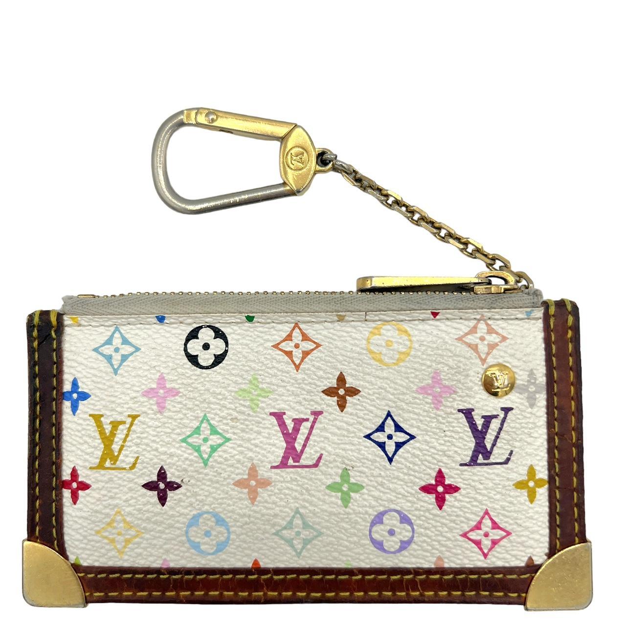 Louis Vuitton Key Pouch White Multicolor Monogram