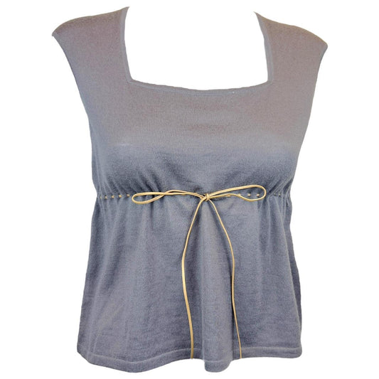 Gucci by Tom Ford Belted Purple Cashmere Top