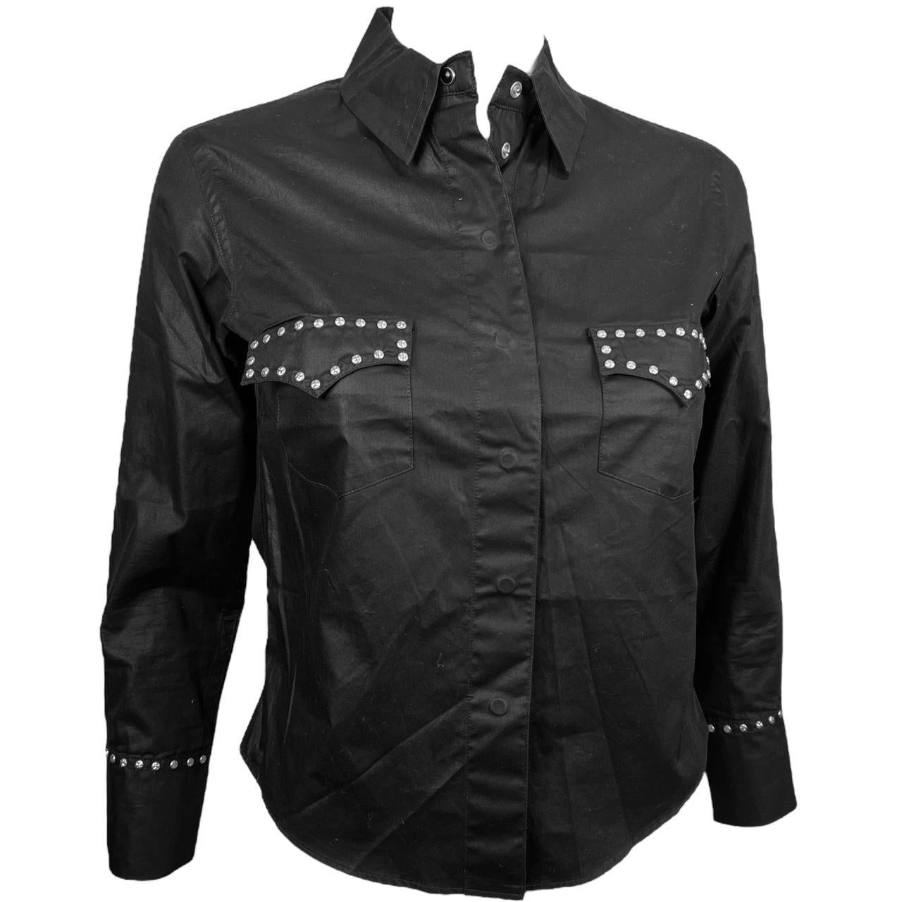 Chloé by Stella McCartney Spring 2001 Embellished Studded Button Up Bl ...