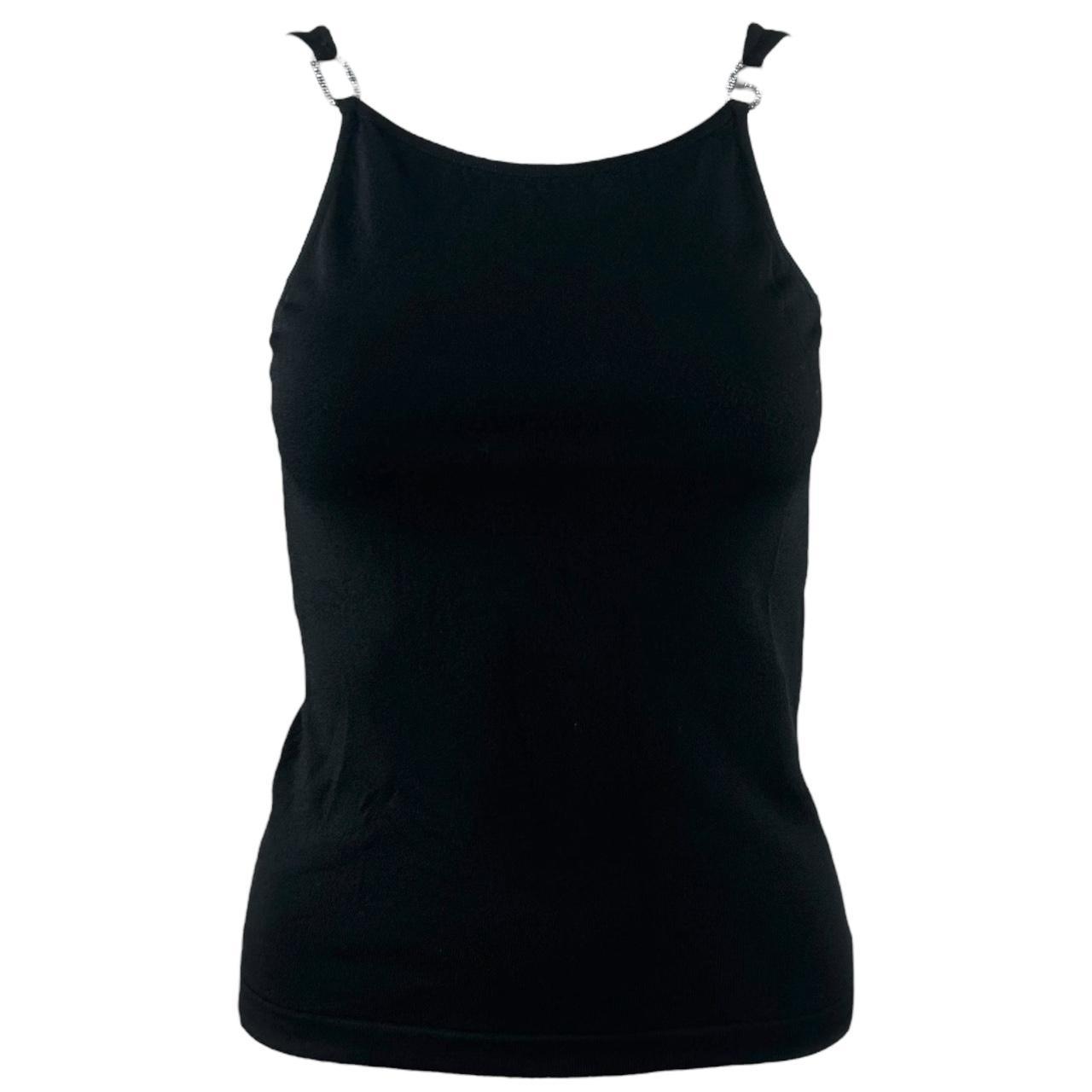 Dolce & Gabbana Crystal Logo Strap Knit Tank Top - Outfit Repeater