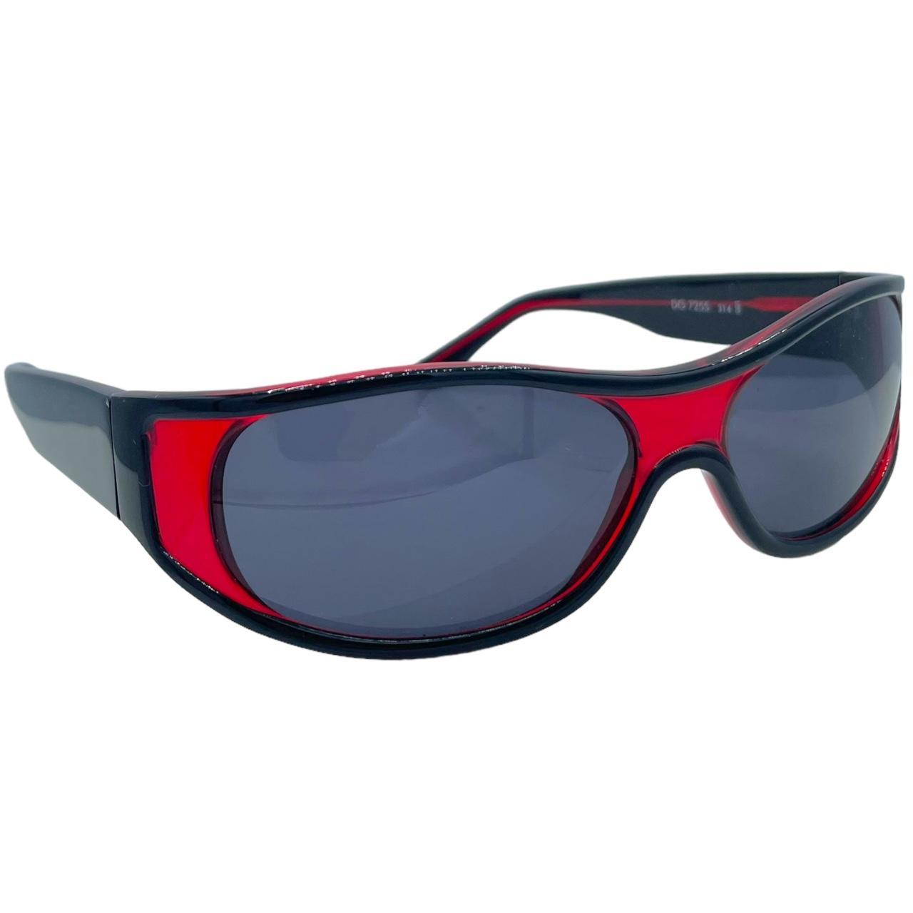 Dolce & Gabbana Red Black Shield Sunglasses