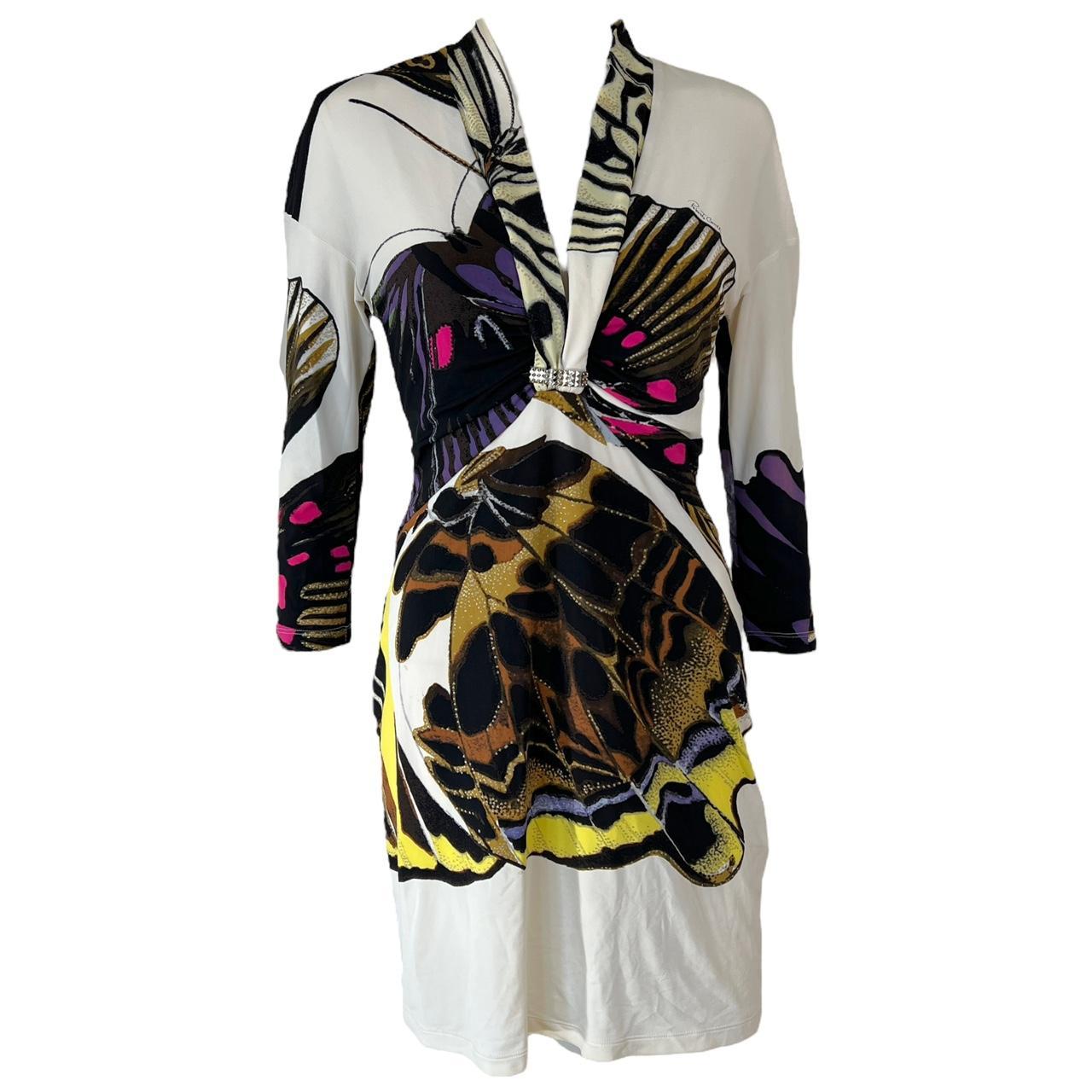 Roberto Cavalli Butterfly Printed Midi Dress