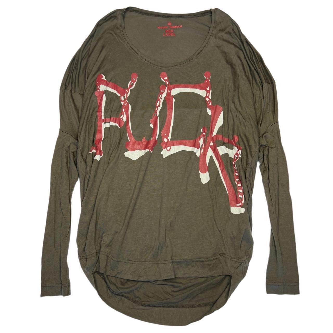 Vivienne Westwood Red Label 'Fuck' Bones Graphic Long Sleeve Flowy T-Shirt - Outfit Repeater