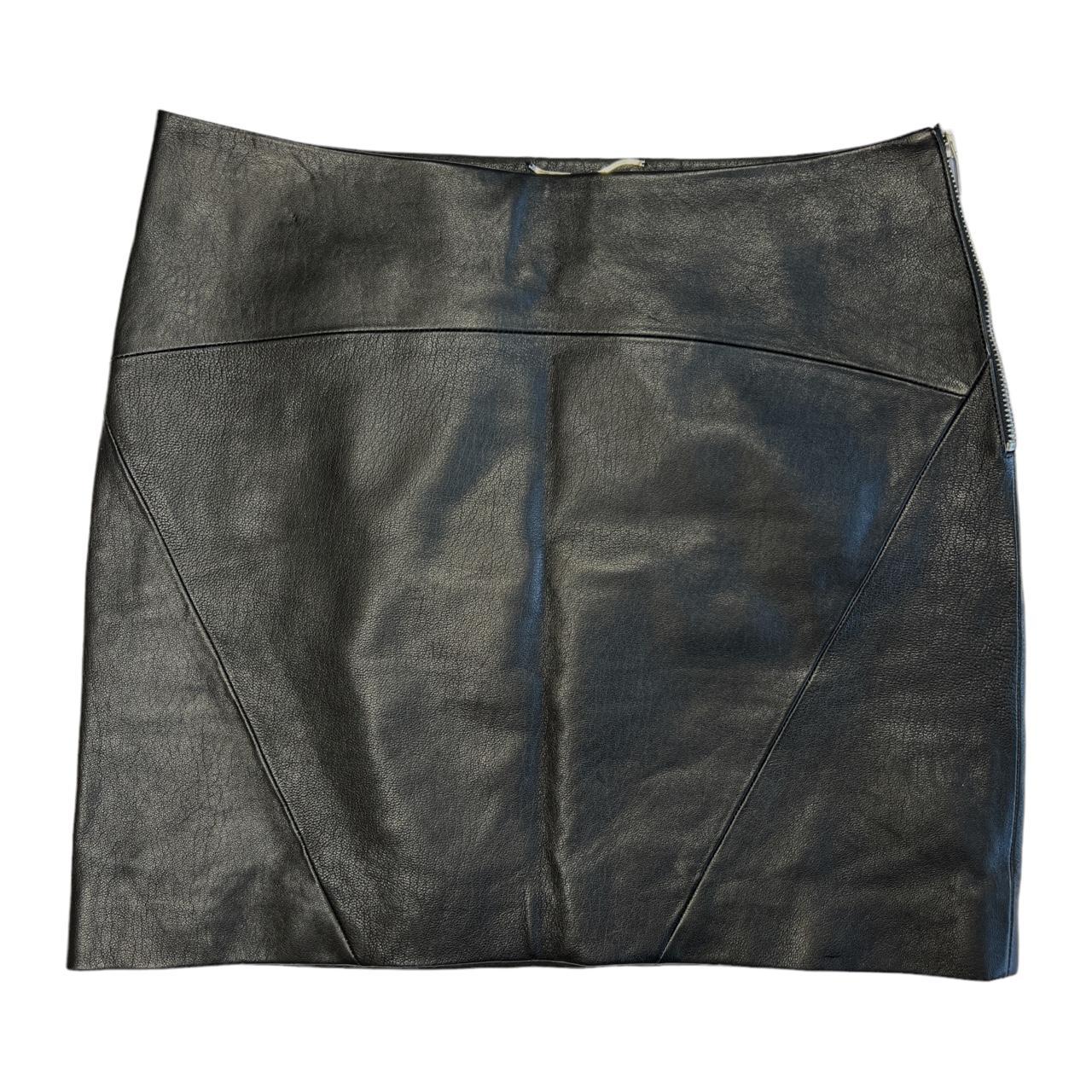 Saint Laurent Paris Black Lambskin Leather Mini Skirt