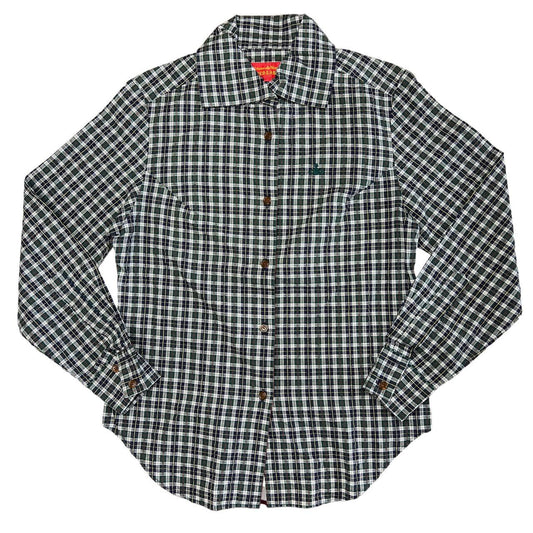 Vivienne Westwood Red Label Forest Green Plaid Button Up Shirt Blouse - Outfit Repeater
