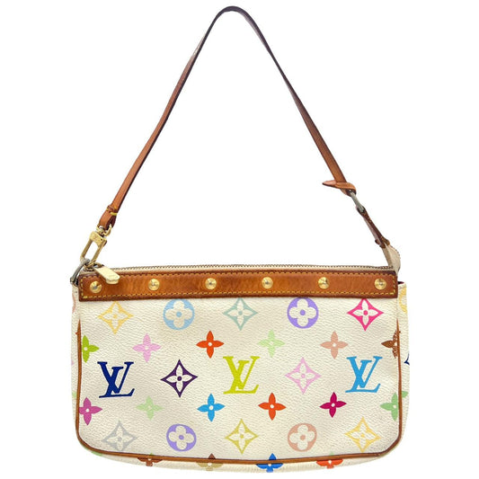 Louis Vuitton Pochette Bag White Multicolor Monogram