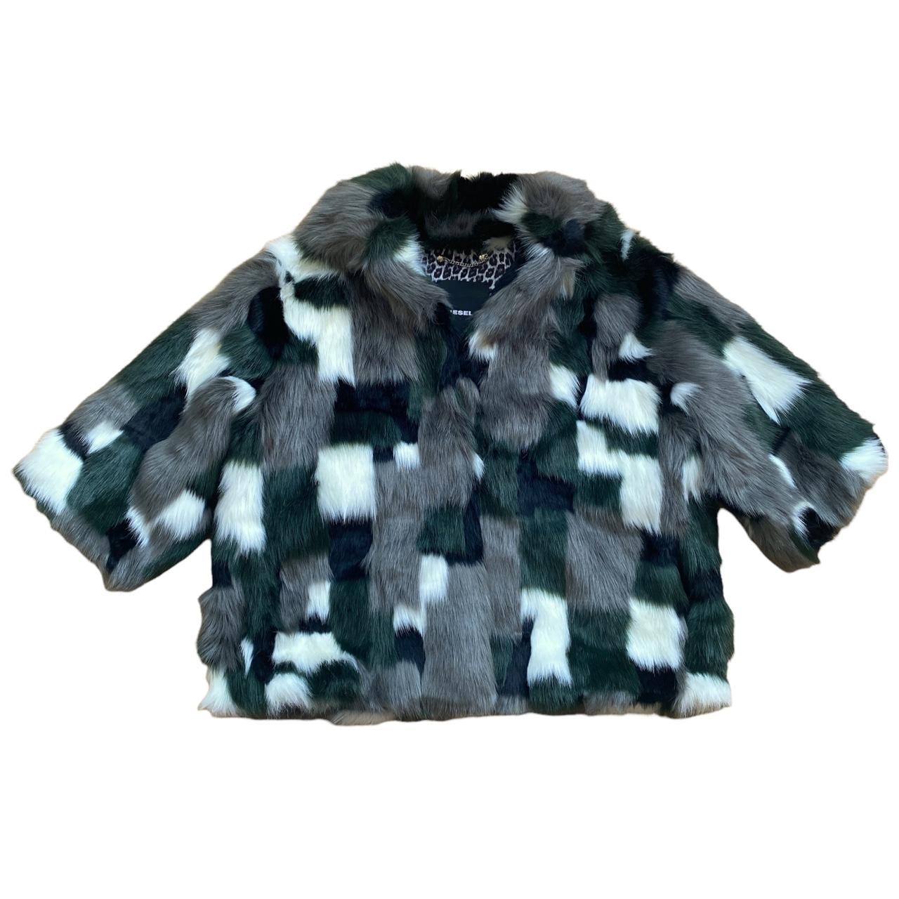 DIESEL Faux Fur Patchwork Style Oversized Coat - Outfit Repeater