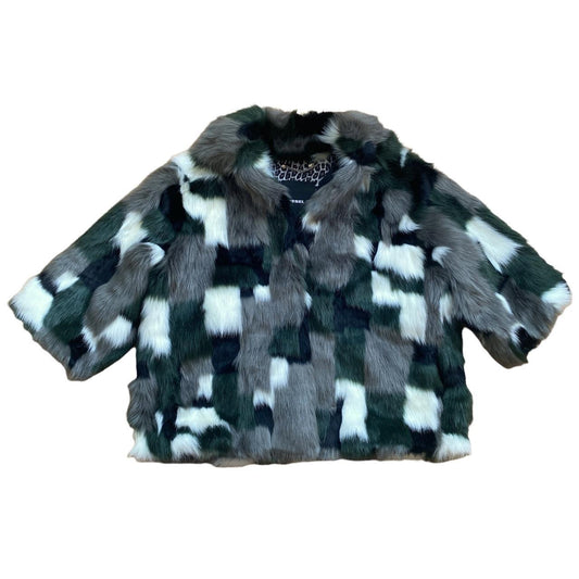 DIESEL Faux Fur Patchwork Style Oversized Coat - Outfit Repeater
