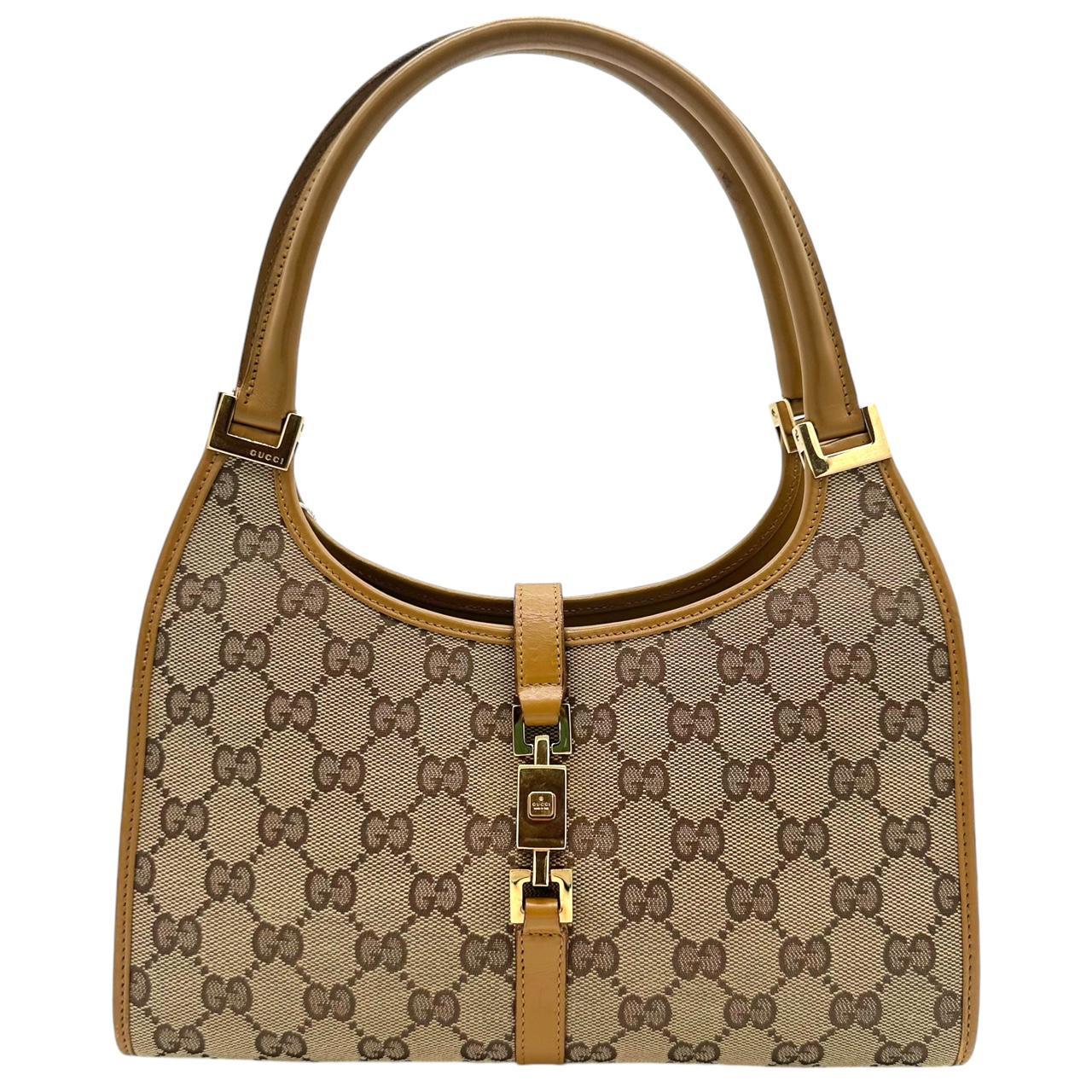 Gucci Mini Jackie Shoulder Bag Tan Monogram Canvas