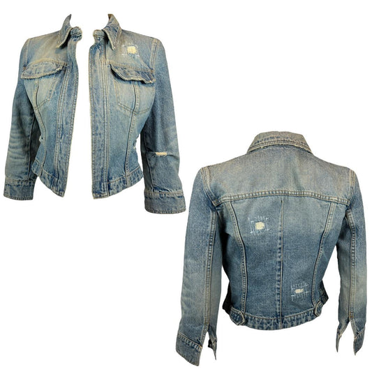 Dolce & Gabbana Cropped Distressed Denim Jean Jacket - Outfit Repeater