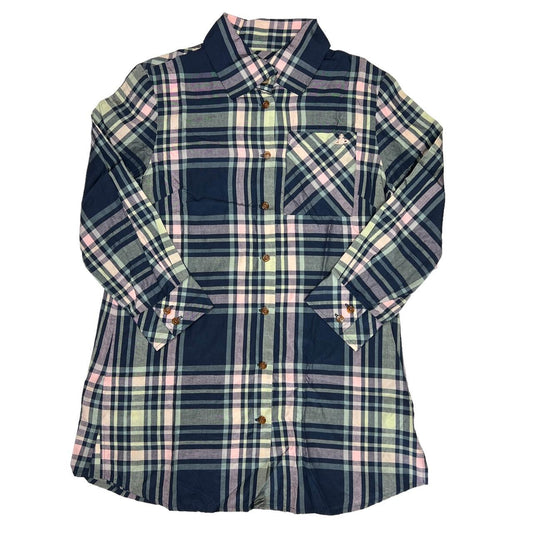 Vivienne Westwood Red Label Pink and Blue Longline Plaid Button Up Shirt - Outfit Repeater