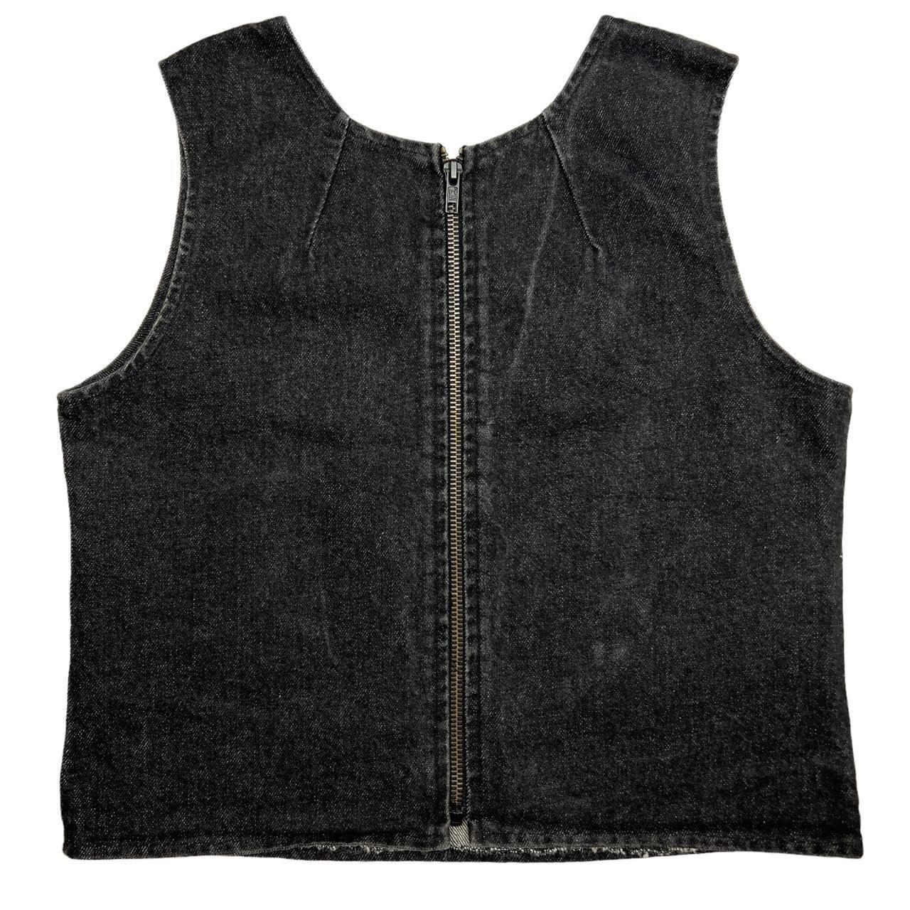 Maison Martin Margiela Black Denim Zip Up Tank Top