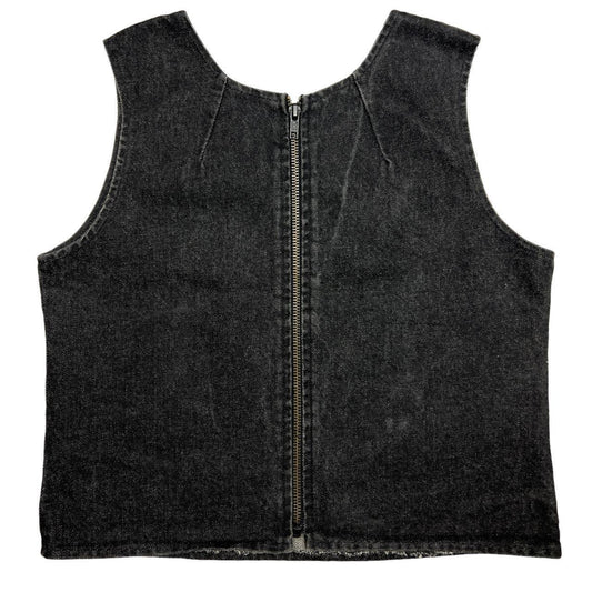Maison Martin Margiela Black Denim Zip Up Tank / Vest Top - Outfit Repeater