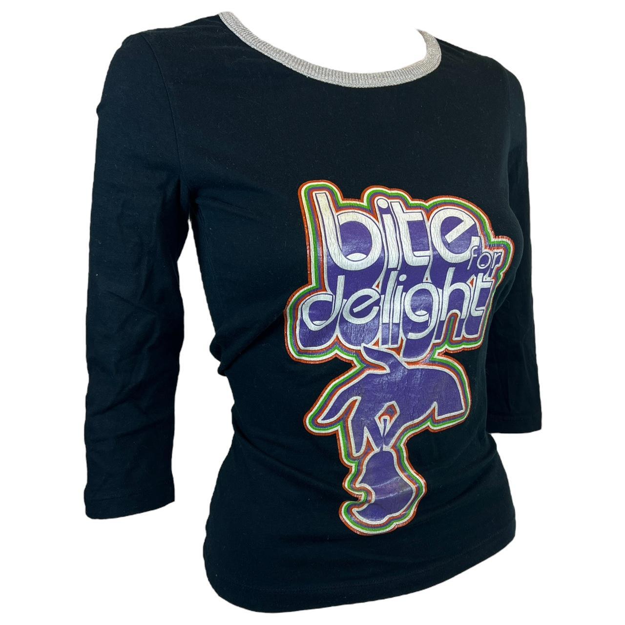 Dolce & Gabbana 'Bite for Delight' Retro-Inspired 3/4 Sleeve Graphic T-Shirt