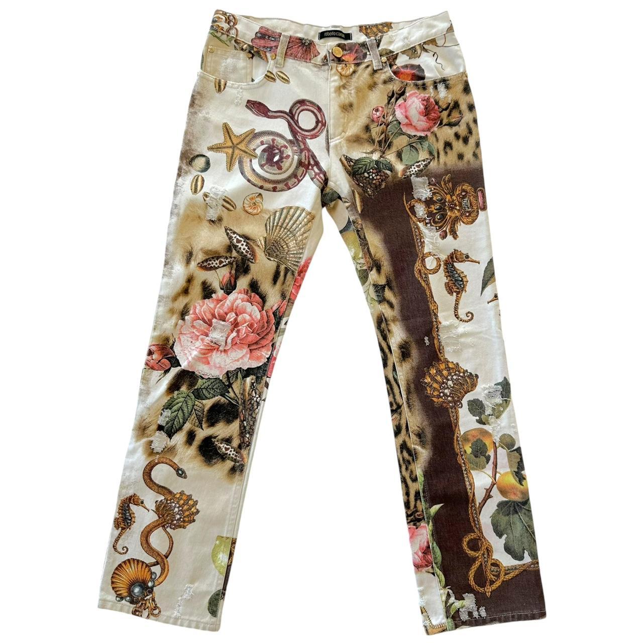 Roberto Cavalli Leopard & Floral Printed Jeans - Outfit Repeater