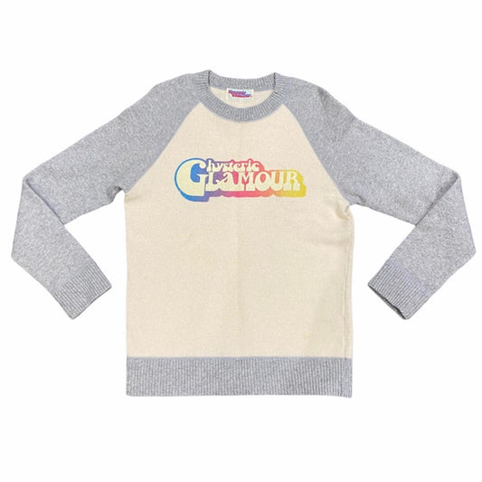 Hysteric Glamour Rainbow Logo Spell Out Knit Baseball Style Sweater - Outfit Repeater