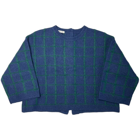 Miu Miu AW 2013 Navy and Green Checkered Boxy Sweater - Outfit Repeater