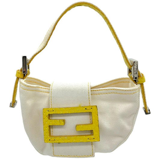 Fendi White Denim & Python Micro Croissant Bag - Outfit Repeater