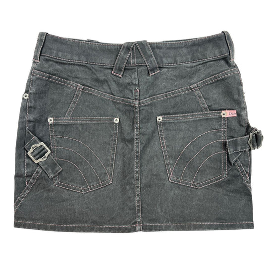 Christian Dior by John Galliano Spring 2003 Gray Denim Mini Skirt - Outfit Repeater