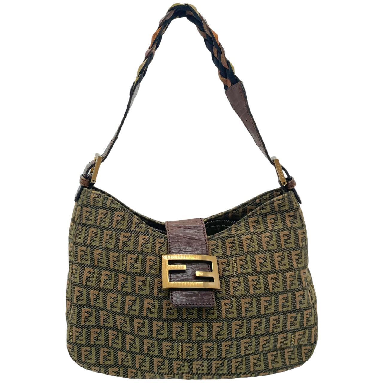 Fendi Shoulder Bag Multicolor Zucca Braided Strap