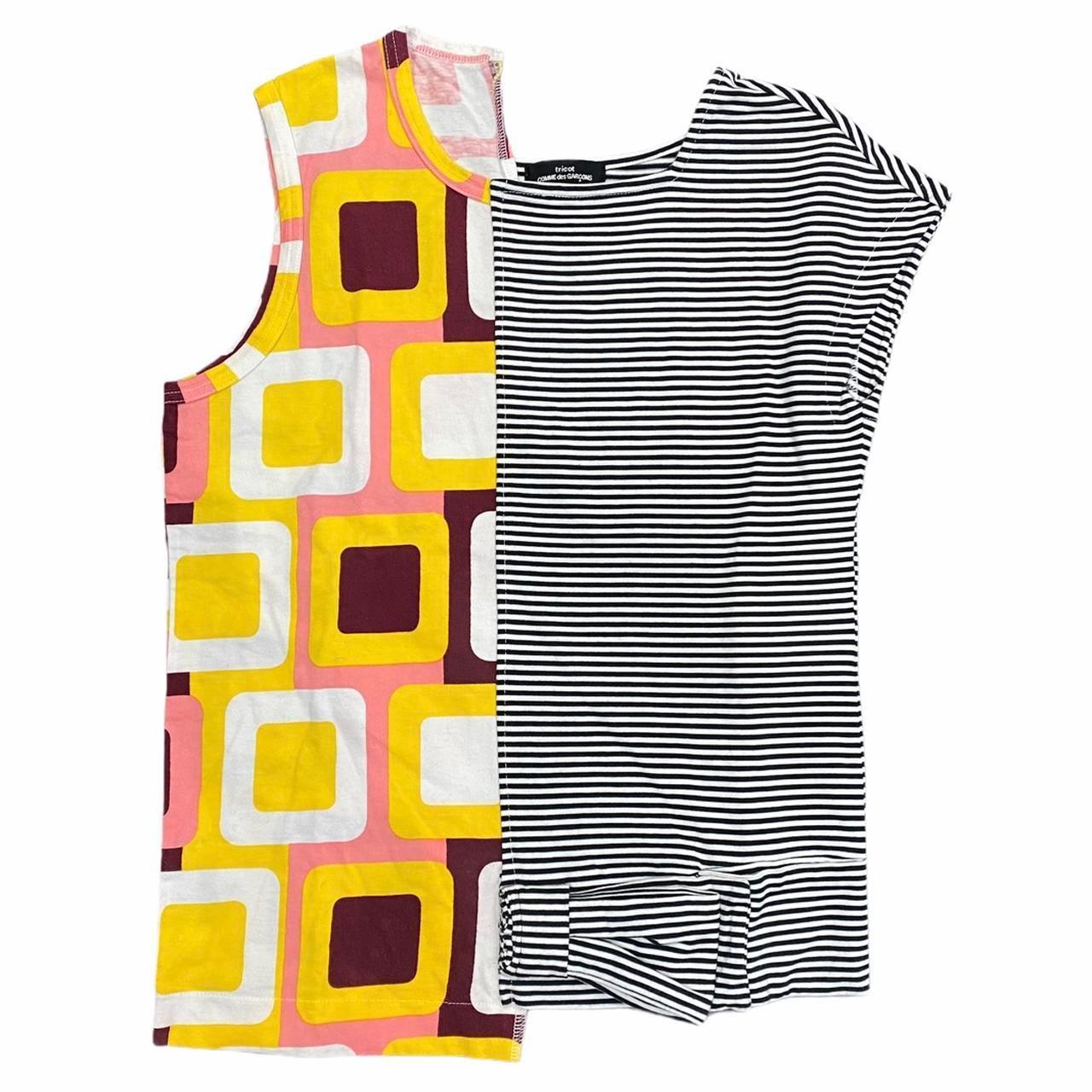 Tricot Comme des Garçons Printed Cut and Sew Split Asymmetrical Tank Top