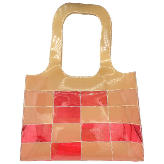 Chanel Quilted Pink Beige PVC Tote Bag