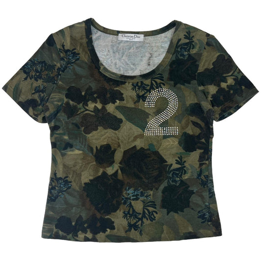 Christian Dior by John Galliano S/S 2005 Camo Print Bedazzled T-Shirt