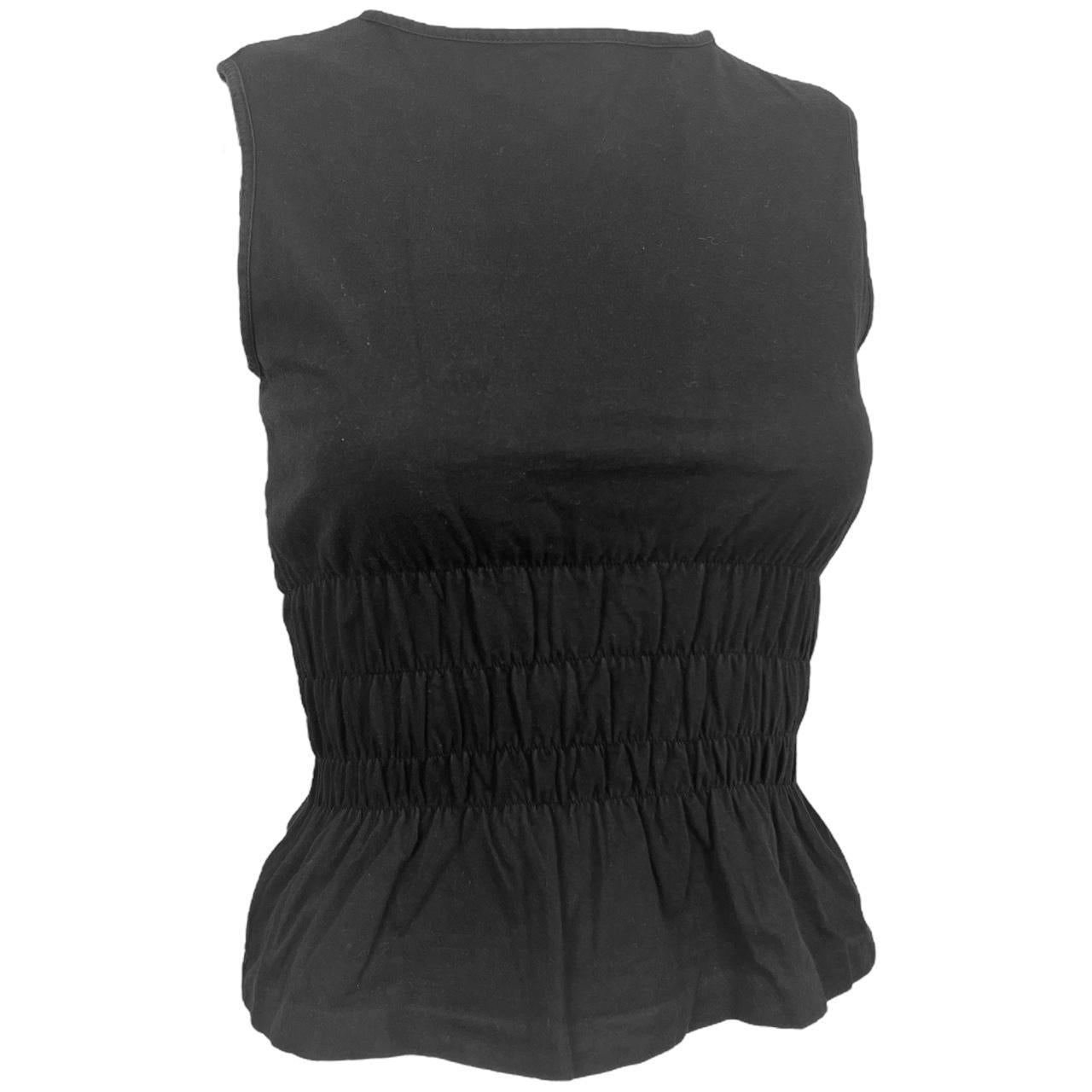 Gucci By Tom Ford S/S 1999 Black Peplum Style Cinched Waist Top - Outfit Repeater