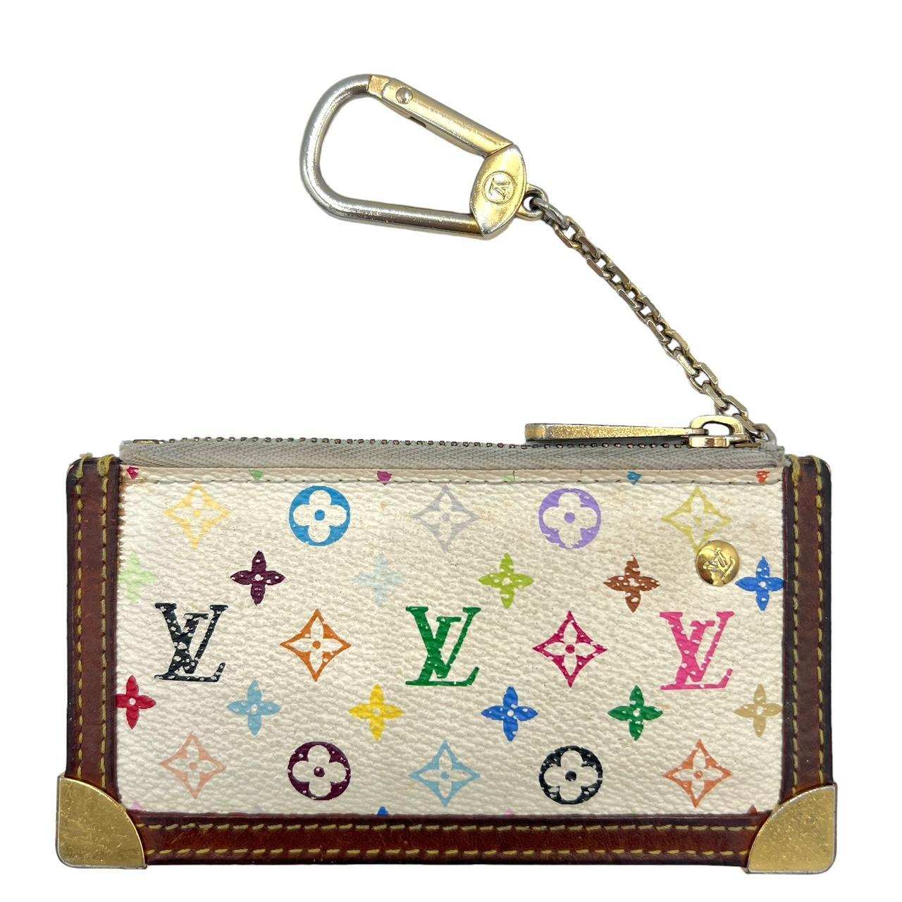 Louis Vuitton Key Pouch White Multicolor Monogram