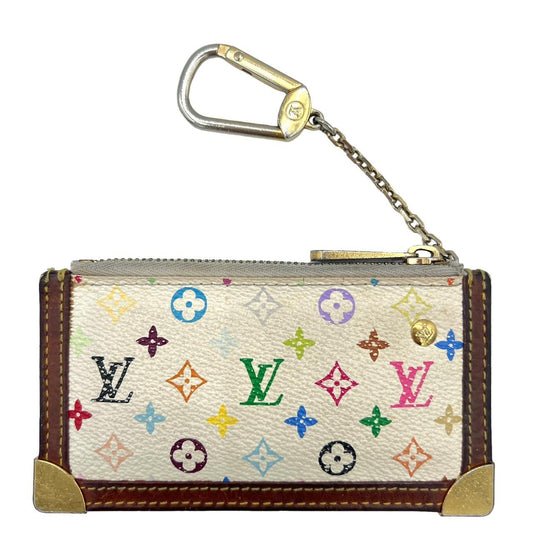 Louis Vuitton Key Pouch White Multicolor Monogram