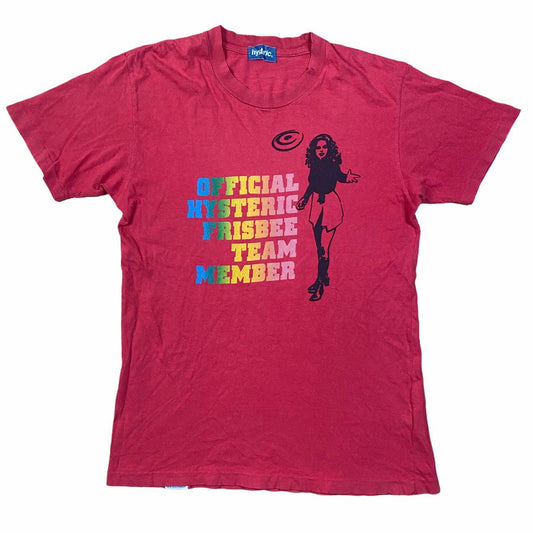 Hysteric Glamour Official Hysteric Frisbee Team Member Screen Print Graphic Oversized T-Shirt - Outfit Repeater