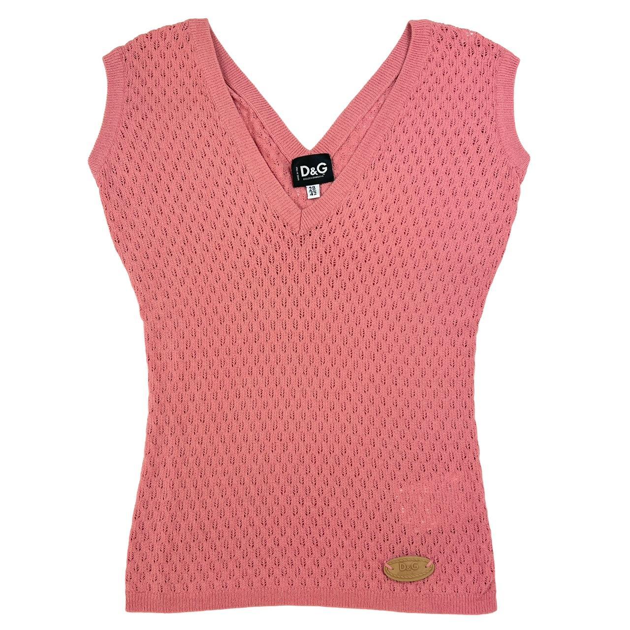 Dolce & Gabbana Pink Semi-Sheer Knit Tank Top - Outfit Repeater
