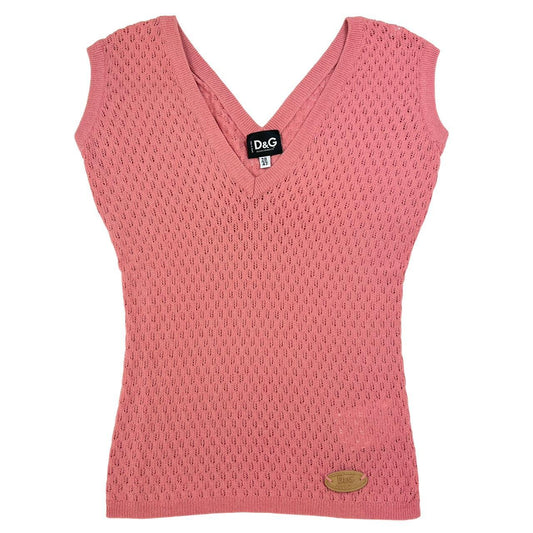 Dolce & Gabbana Pink Semi-Sheer Knit Tank Top
