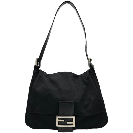 Fendi Black Neoprene Mama Baguette Shoulder Bag